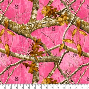Realtree Edge® Colors Flamingo Pink Camouflage Digital Cotton Fabric By David Textiles, By The Yard