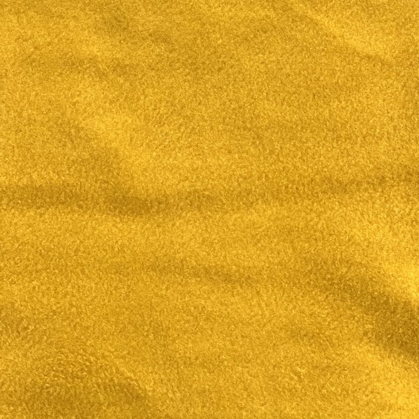 Solid Mustard Yellow Anti-Pill Fleece Fabric By The Yard (Medium Weight)