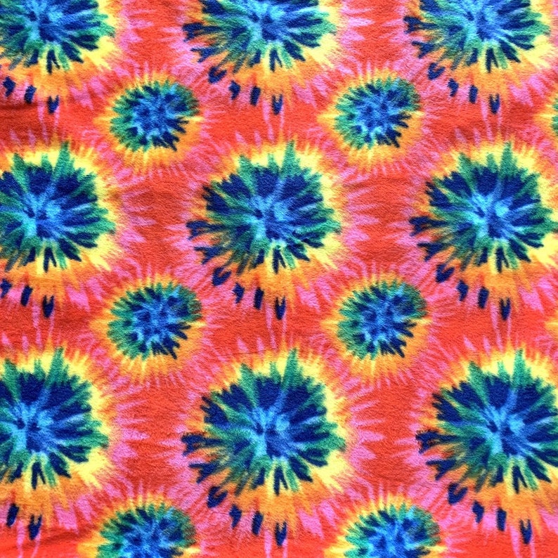 Tie Dye Burst AntiPill Fleece Fabric No Sew Throw Kit 72x60 Etsy