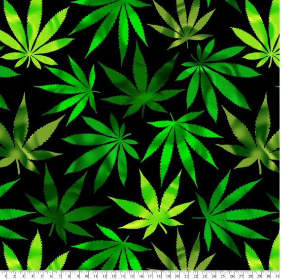 Cannabis Marijuana AntiPill Fleece Fabric fabric by the Etsy