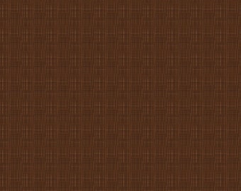 Crosshatch Brown Cotton Fabric By The Yard, 1 Yard Precuts