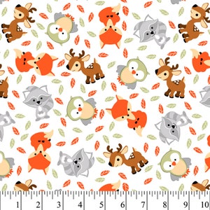 Woodland Buddies Flannel Fabric By The Yard