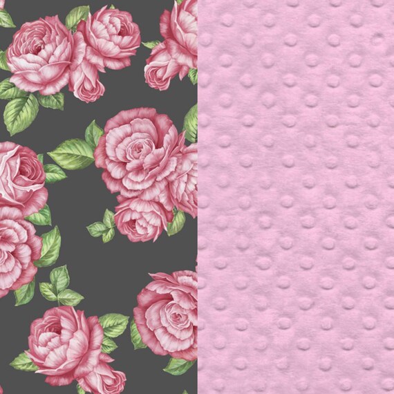 Bohemian Rose Minky Plush Fleece Fabric Blanket Etsy