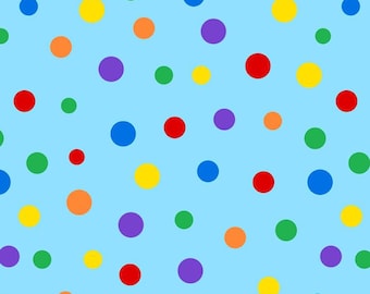 Rainbow Polka Dots Circus Anti-Pill Fleece Fabric By the Yard