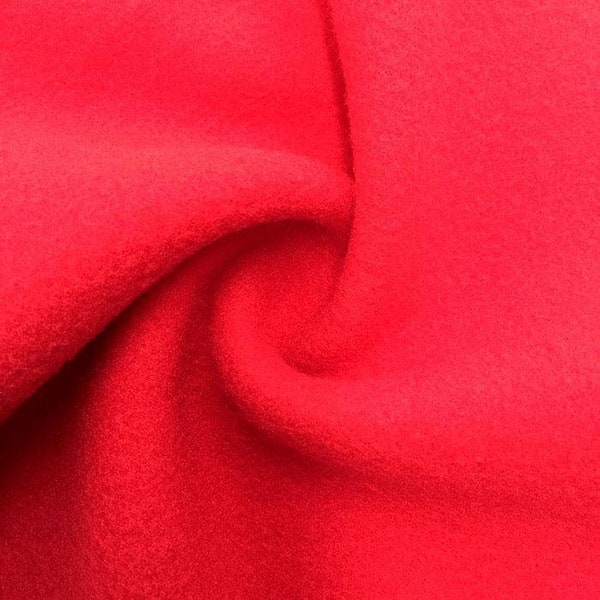 100% Recycled Eco Red Polar Fleece Fabric By the Yard (Double Sided)