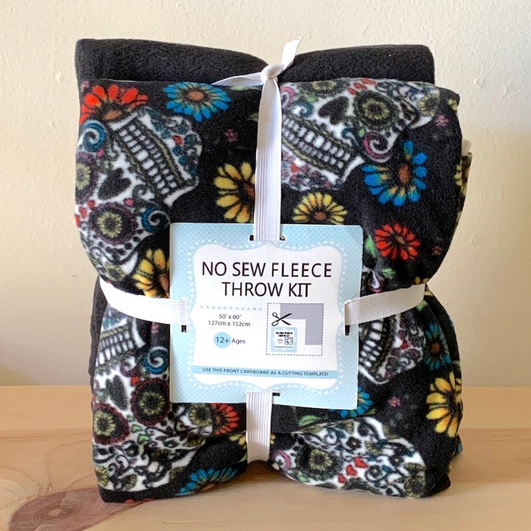 David Textiles Shibori Tie Dye Anti-Pill Premium No-Sew Throw Fleece Fabric Kit (50x60)