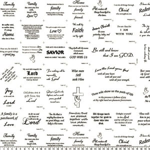 Religious Text Cotton Fabric by the Yard, Precut 1 Yard Pieces