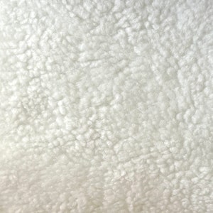 Solid Natural Creamy White Sherpa Plush Fleece Fabric By The Yard