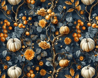 Glamorous Pumpkins Cotton Fabric By the Yard