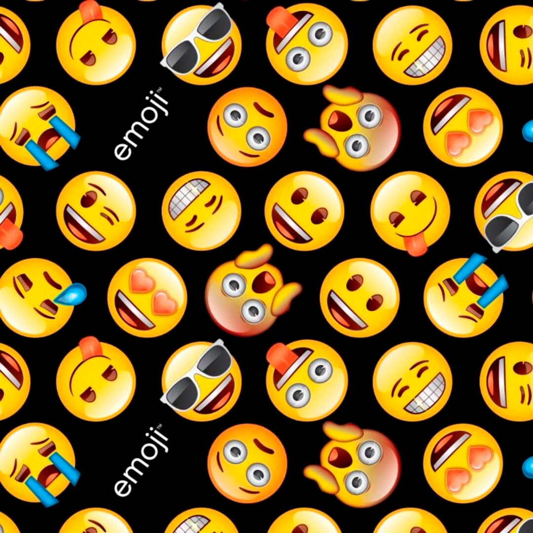 Emoji Cotton Fabric by the Yard Etsy