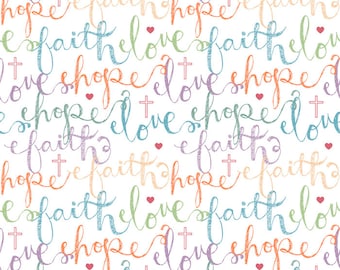 Christian Love Cotton Fabric by the Yard