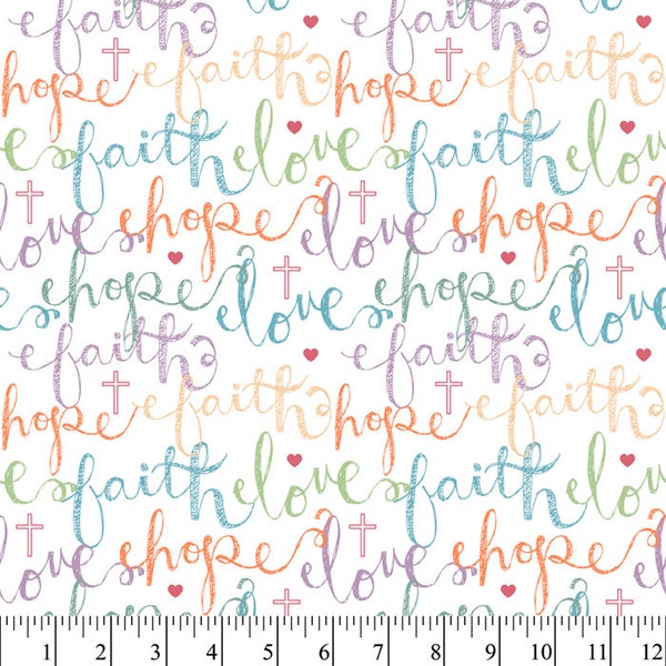 Christian Love Cotton Fabric by the Yard