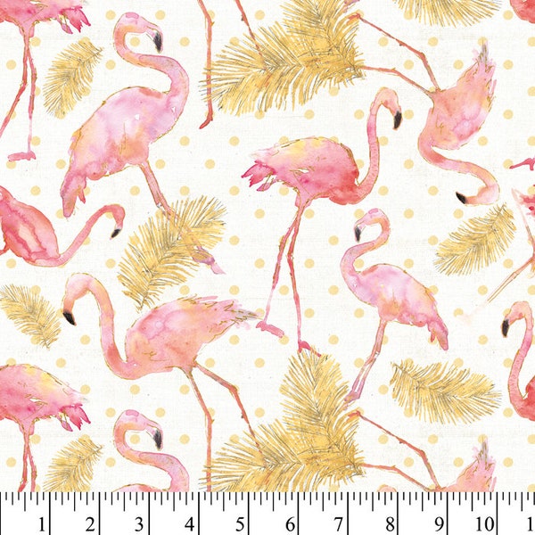 Flamingo Paradise Cotton Fabric By The Yard