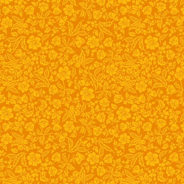 Marigold Floral Cotton Fabric By The Yard