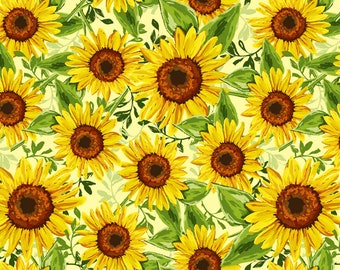 Sunflowers Anti-Pill Premium Fleece Fabric By the Yard