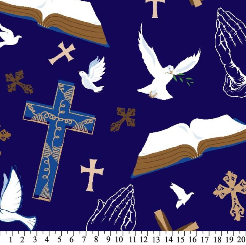 Christian Fleece Fabric By The Yard Etsy