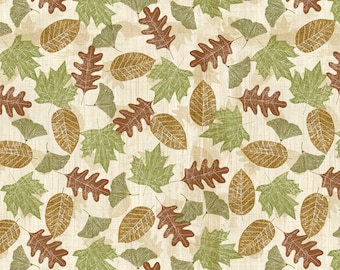 Lodge  Leaves Cotton Fabric By The Yard, 1 Yard Precuts