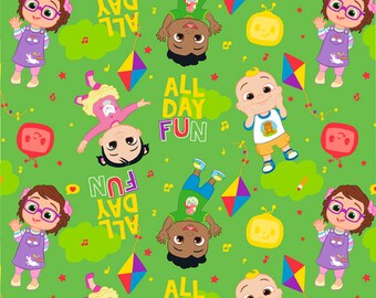 Cocomelon Kids Fun Licensed By David Textiles Digital Cotton Print Fabric