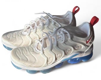 Nike Air VaporMax Plus I White Red Blue color-way I Size 6.5