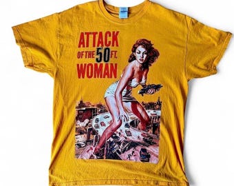 Attack of the 50ft WOMAN vintage yellow tee | Size L