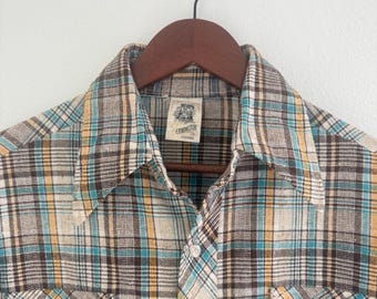 Vintage Kennington plaid wool button-down