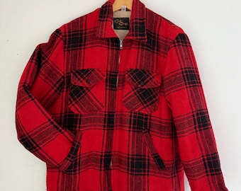 Vintage Cal Craft Buffalo plaid, fleece-lined jacket
