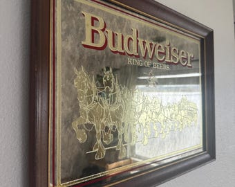 Vintage Budweiser King of Beers Bar Mirror