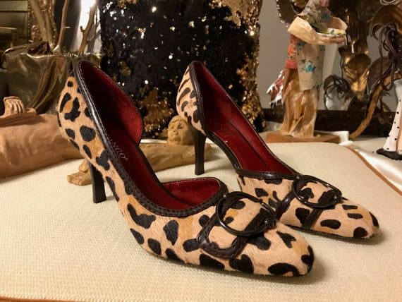 Animal Print Heel with buckle detail