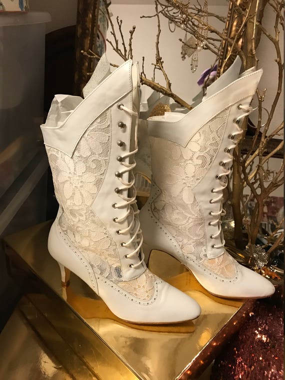 White Lace Boots