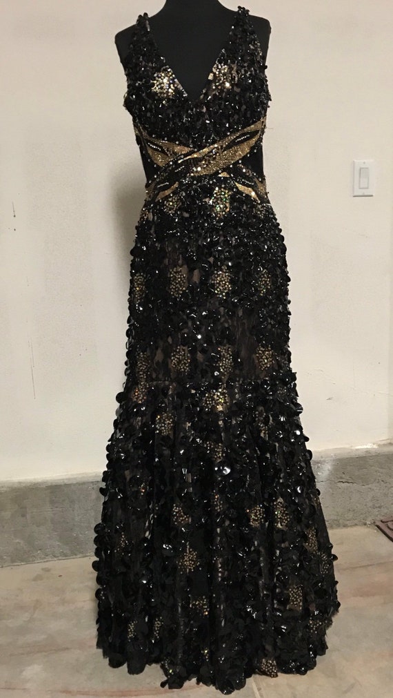 1990s Black & Gold Dress