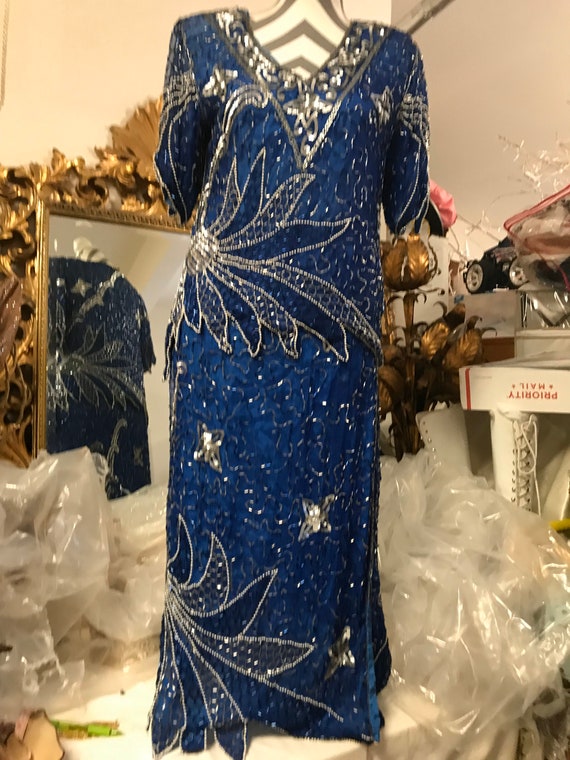 1980's Blue Two Piece