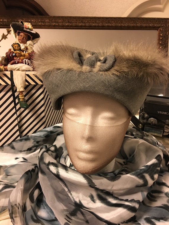 1950's Grey Feather hat