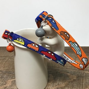 Cars cat collar safety breakaway buckle and jingle bell ~ top seller at the craft shows!