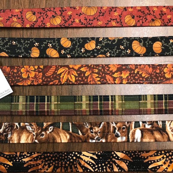 YOU PICK - 17 different prints for fall or Halloween buckle dog collar, martingale collar  (black w/pumpkins sold out)