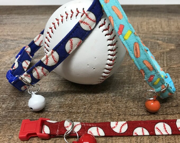 Dog Collar Baseball Red or Blue Adjustable Dog Pet Collar Etsy