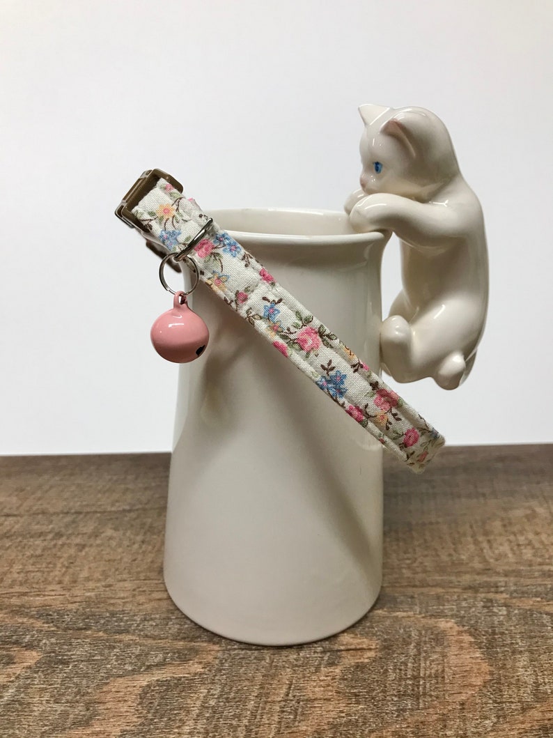 Roses on Cream Cat Collar Safety Breakaway Buckle and Rose Etsy