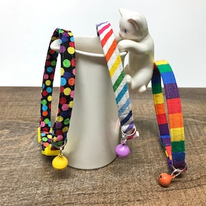 Rainbows and Pride cat collar safety breakaway buckle and jingle bell