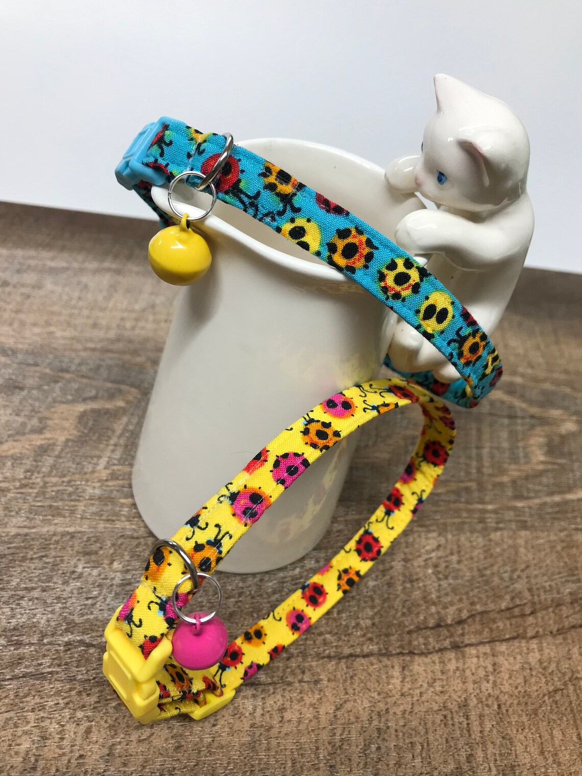 Ladybugs cat collar with safety breakaway buckle and bell Etsy