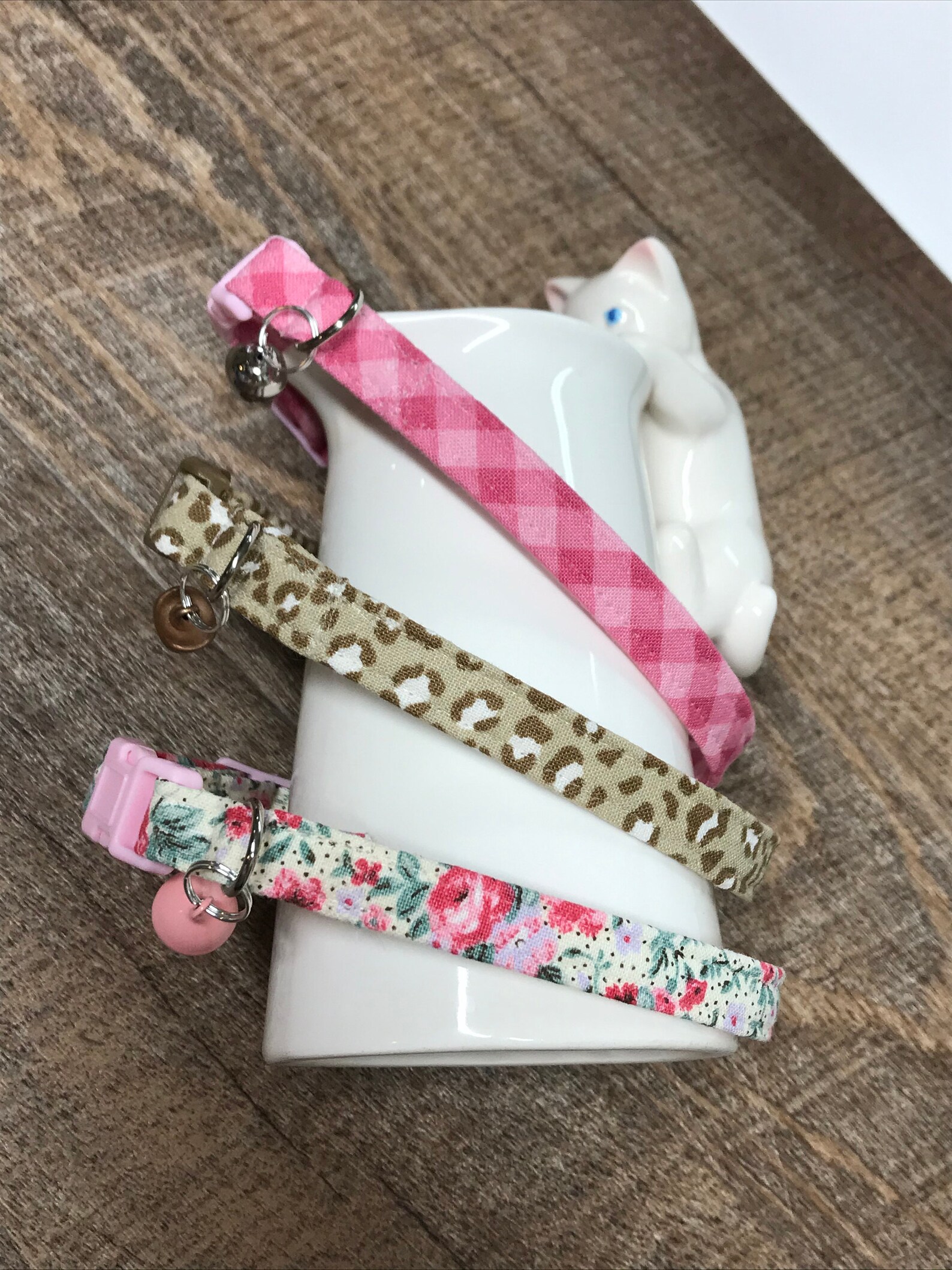 Pink Plaid, Roses, Leopard Print Cat Collar With Safety Breakaway ...