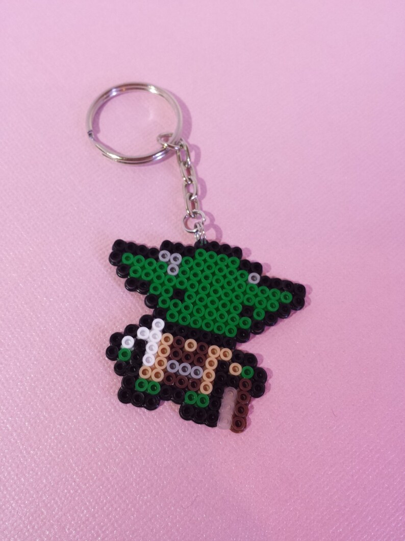 Star Wars Yoda Jedi Master Mini Perler Bead Keychain Etsy