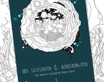 New Coloring book Salatsonaten 2 by Jen Katz - katzundtatz - adult coloring book Über Salatsonaten & Mondscheinkatzen II - kawaii colouring