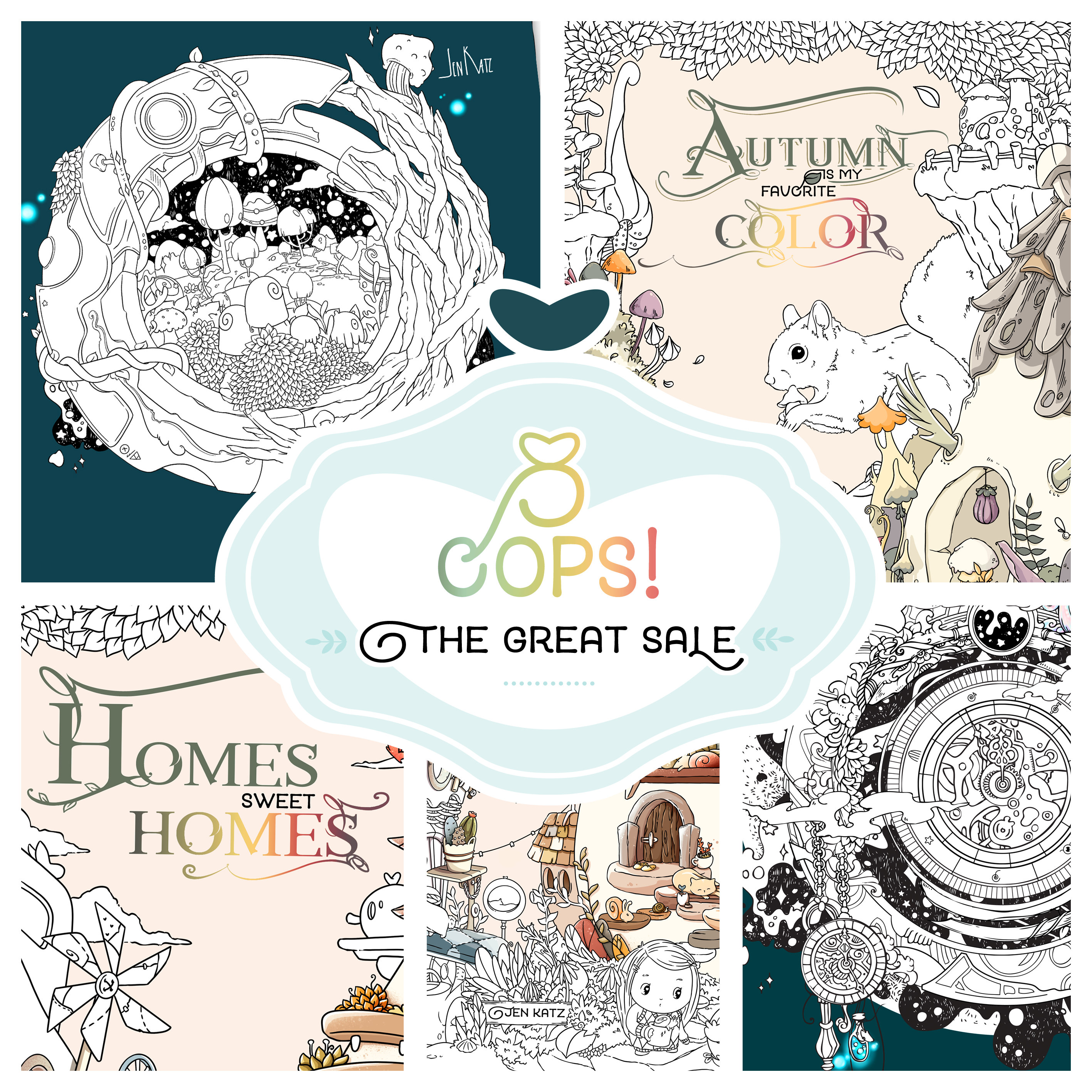 The Great Sale & Nobody's Perfect Sale - Autumn Adult Coloring Book / Salatsonaten / B-Stock / Sell-Off / Half Price / Discontinued products