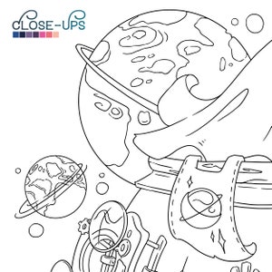 New Magical Observatory Cute home adult coloring page, kawaii space illustration Digital Download pdf Printable by Jen Katz / katzundtatz image 6