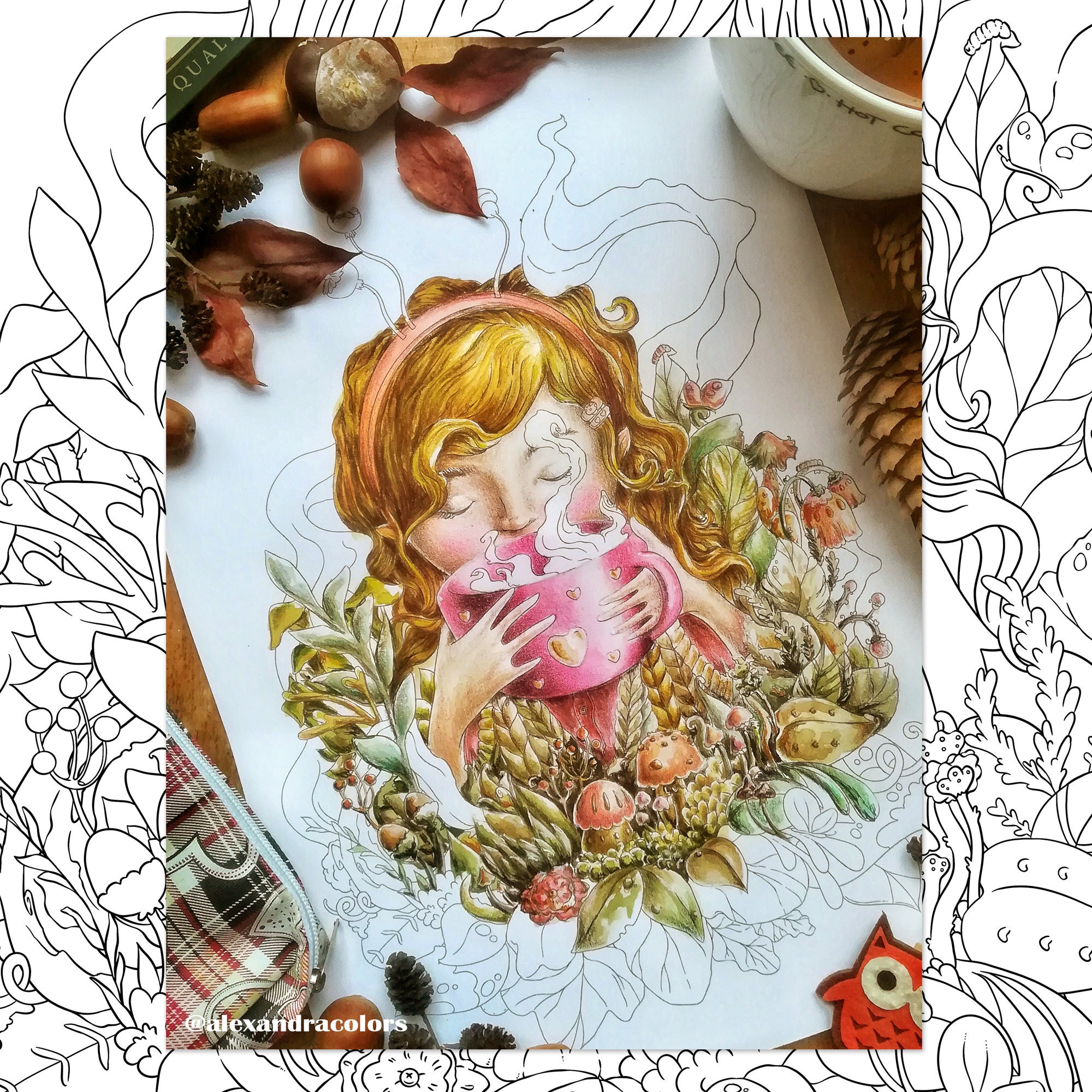 Cute Autumn A Coloring Book for Adults and Kids Featuring Easy and Re