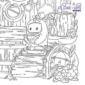 New Blackberry Barrel Coloring Page Cute Home adult coloring illustration Doodle Digital Download pdf Printable by Jen Katz / katzundtatz image 5