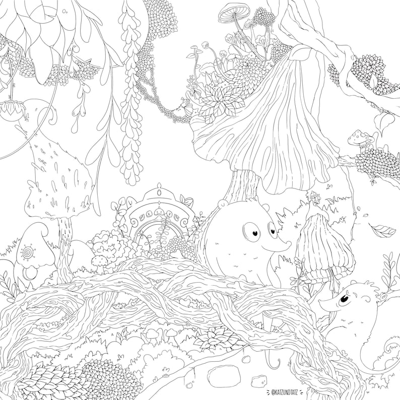 New Coloring book Salatsonaten 2 by Jen Katz katzundtatz adult coloring book Über Salatsonaten & Mondscheinkatzen II kawaii colouring image 4