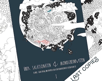 Coloring book Salatsonaten 1 - katzundtatz - kawaii doodles adult coloring book Über Salatsonaten & Mondscheinkatzen I by Jen Katz