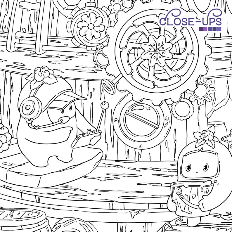 New Blackberry Barrel Coloring Page Cute Home adult coloring illustration Doodle Digital Download pdf Printable by Jen Katz / katzundtatz image 4