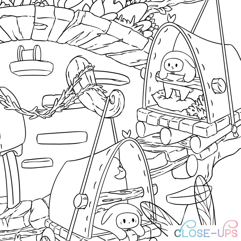 Download Spring Coloring Page / Stay Home Cute Bunnies Adult ...