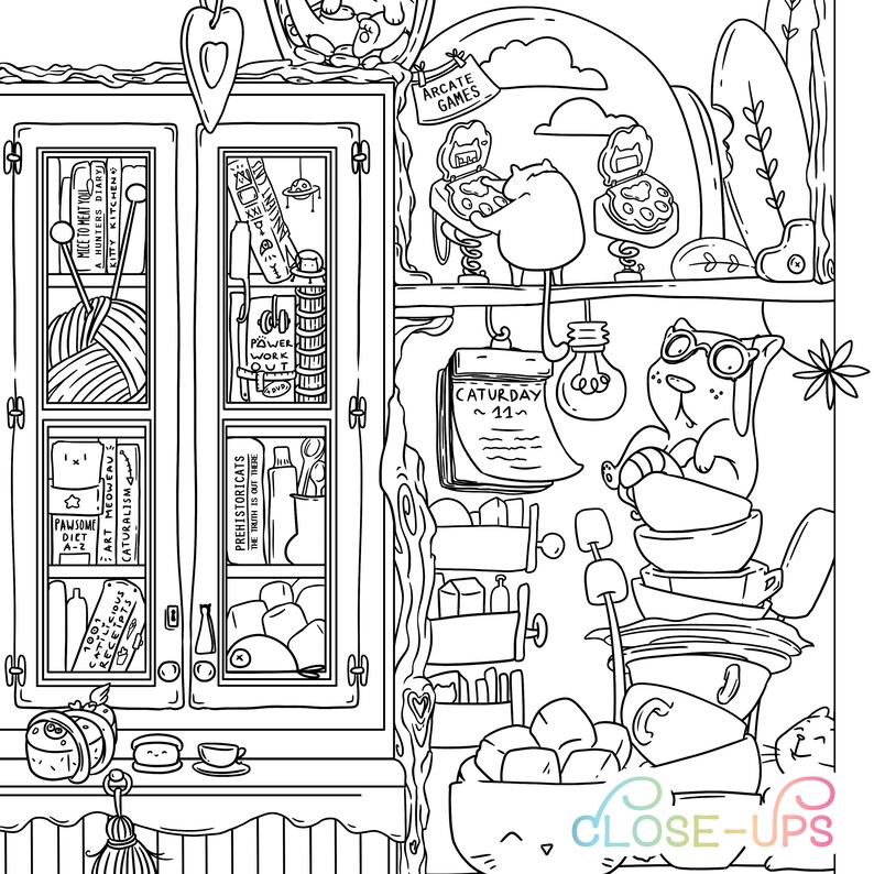 Download Cats Adult Coloring Page No. 3 Spring pdf printable ...